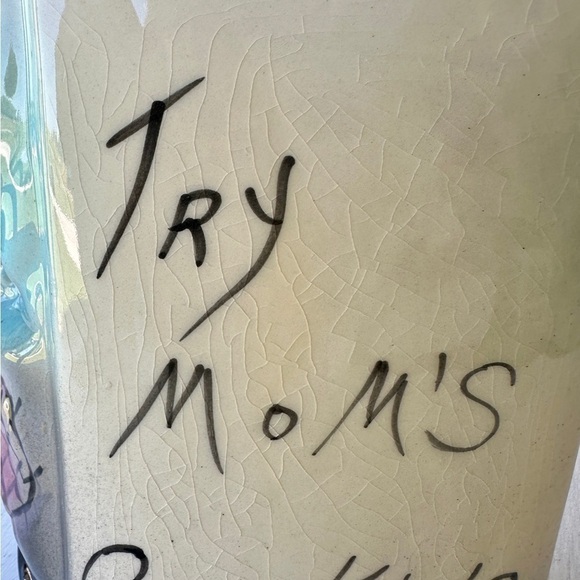 VINTAGE, AMERICAN BISQUE, CHALKBOARD HOBO, COOKIE JAR. USA MARK ON BACK. - Picture 7 of 14